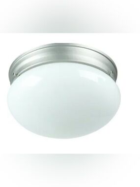 2-Light Mushroom Flush Mount Ceiling Light 8" Fitter White Glass DLC Certified